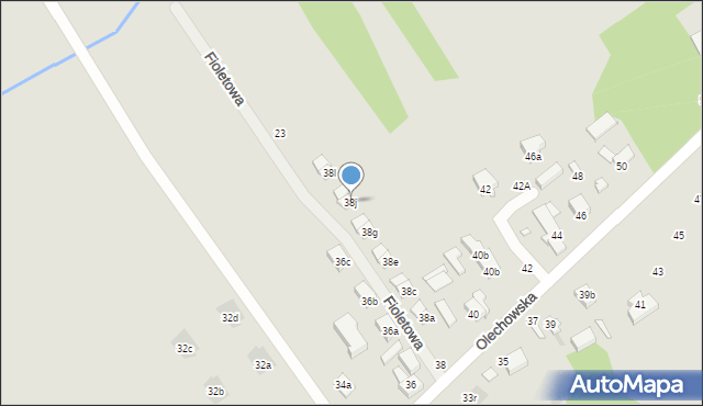 Łódź, Olechowska, 38j, mapa Łodzi