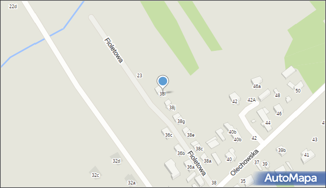 Łódź, Olechowska, 38l, mapa Łodzi