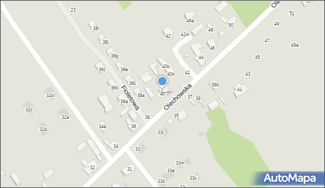 Łódź, Olechowska, 40, mapa Łodzi