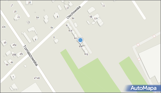 Łódź, Olechowska, 9ce, mapa Łodzi
