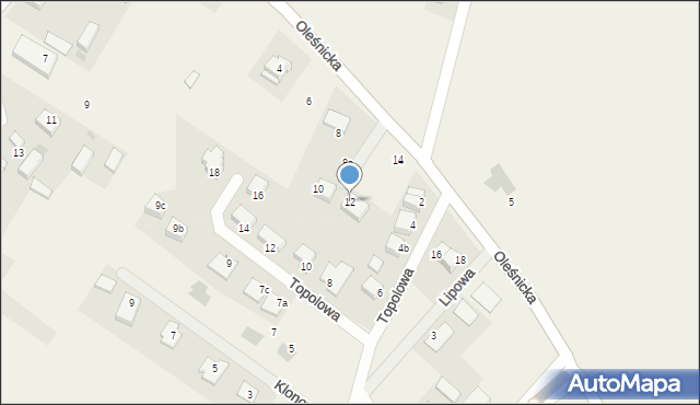Łozina, Oleśnicka, 12, mapa Łozina