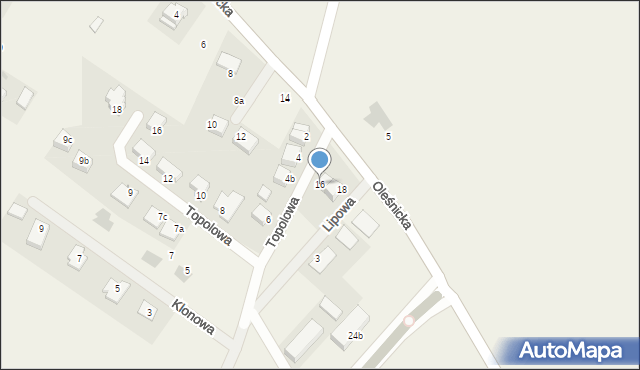 Łozina, Oleśnicka, 16, mapa Łozina