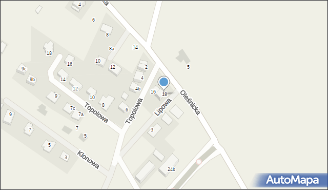Łozina, Oleśnicka, 18, mapa Łozina