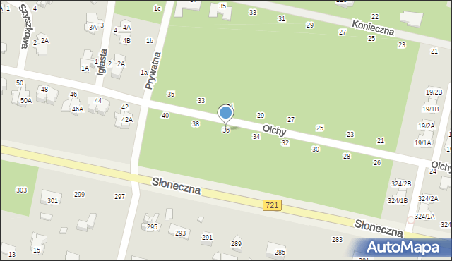 Magdalenka, Olchy, 36, mapa Magdalenka
