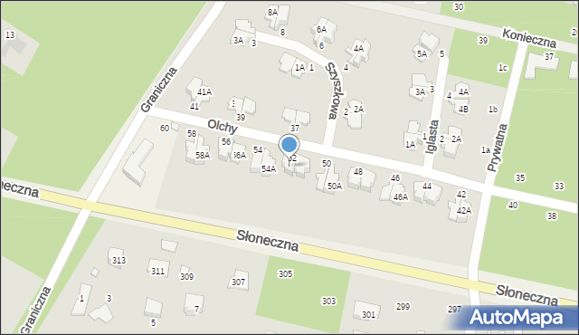 Magdalenka, Olchy, 52B, mapa Magdalenka