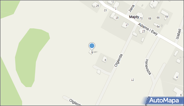 Majdy, Olgierda, 8, mapa Majdy
