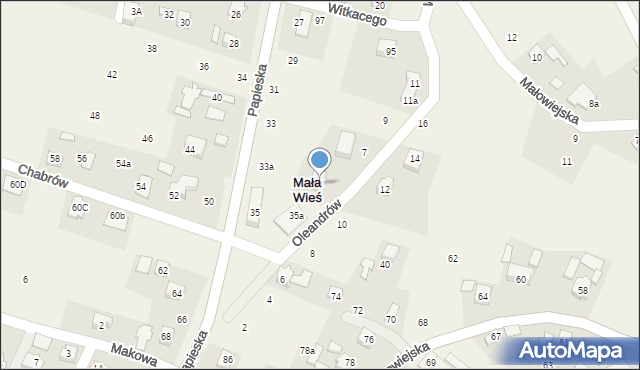 Mała Wieś, Oleandrów, 5, mapa Mała Wieś