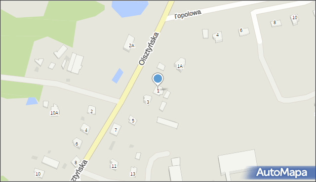 Miłakowo, Olsztyńska, 1, mapa Miłakowo