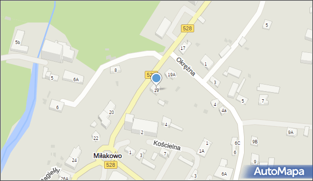 Miłakowo, Olsztyńska, 19, mapa Miłakowo