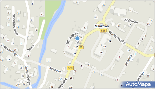 Miłakowo, Olsztyńska, 26D, mapa Miłakowo