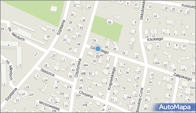 Mława, Olsztyńska, 52c, mapa Mława