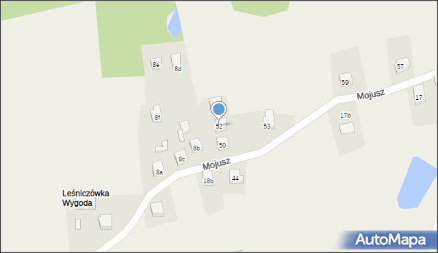 Mojusz, Olchowa, 4, mapa Mojusz