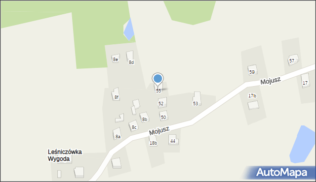 Mojusz, Olchowa, 6, mapa Mojusz