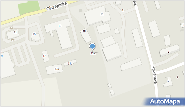 Mrągowo, Olsztyńska, 13a, mapa Mrągowo