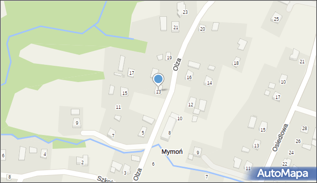 Mymoń, Olza, 13, mapa Mymoń