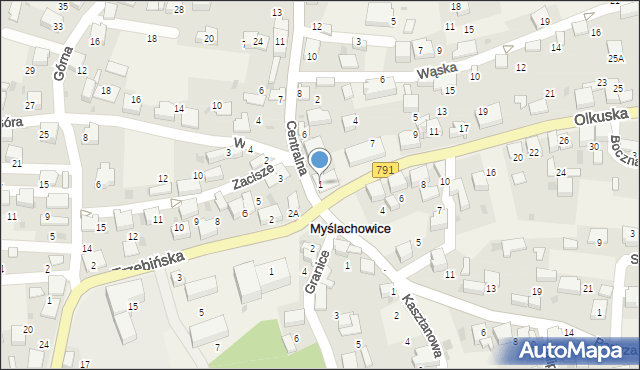 Myślachowice, Olkuska, 1, mapa Myślachowice
