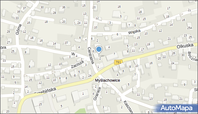 Myślachowice, Olkuska, 3, mapa Myślachowice