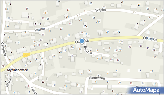 Myślachowice, Olkuska, 32, mapa Myślachowice