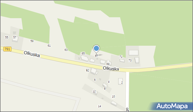 Myślachowice, Olkuska, 67, mapa Myślachowice