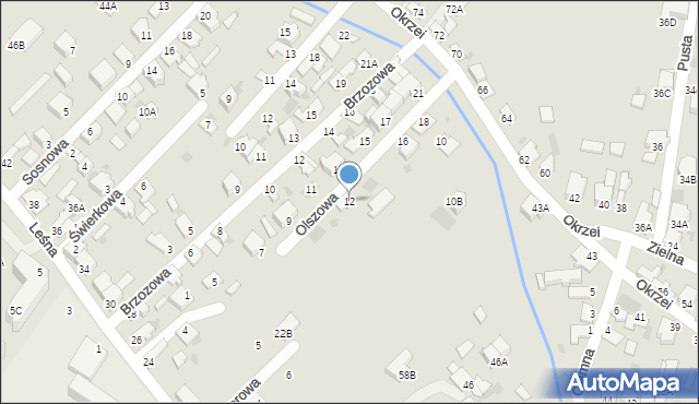 Myszków, Olszowa, 12, mapa Myszków