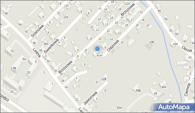 Myszków, Olszowa, 7, mapa Myszków