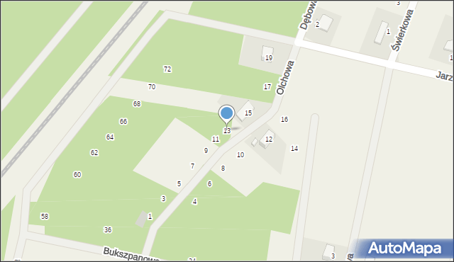 Nekla, Olchowa, 13, mapa Nekla