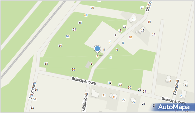 Nekla, Olchowa, 3, mapa Nekla