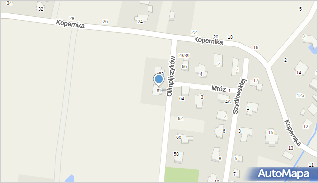 Niemcz, Olimpijczyków, 81, mapa Niemcz