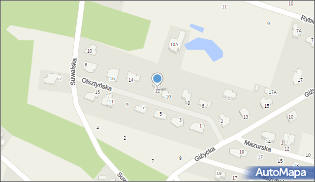 Niwy, Olsztyńska, 12, mapa Niwy