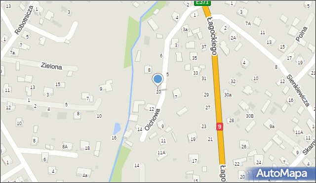 Nowa Dęba, Olchowa, 10, mapa Nowa Dęba