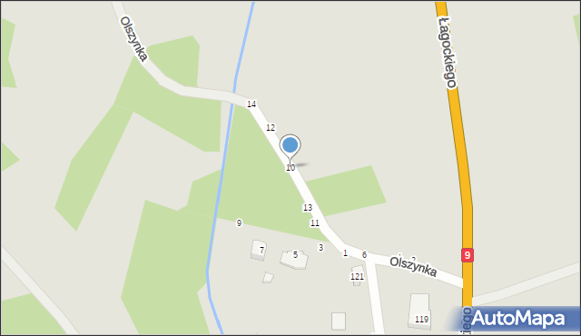 Nowa Dęba, Olszynka, 10, mapa Nowa Dęba