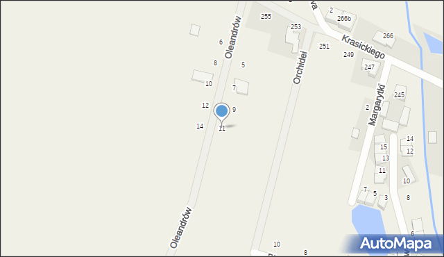 Nowa Wola, Oleandrów, 11, mapa Nowa Wola