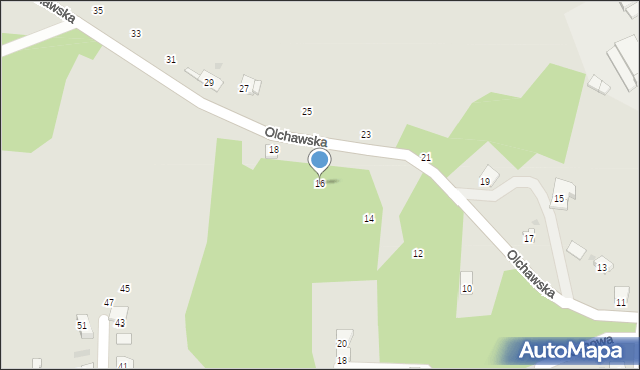 Nowy Wiśnicz, Olchawska, 16, mapa Nowy Wiśnicz