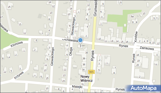 Nowy Wiśnicz, Olchawska, 2, mapa Nowy Wiśnicz