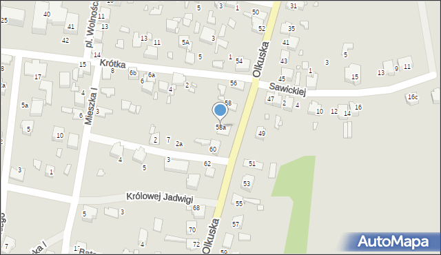 Ogrodzieniec, Olkuska, 58a, mapa Ogrodzieniec
