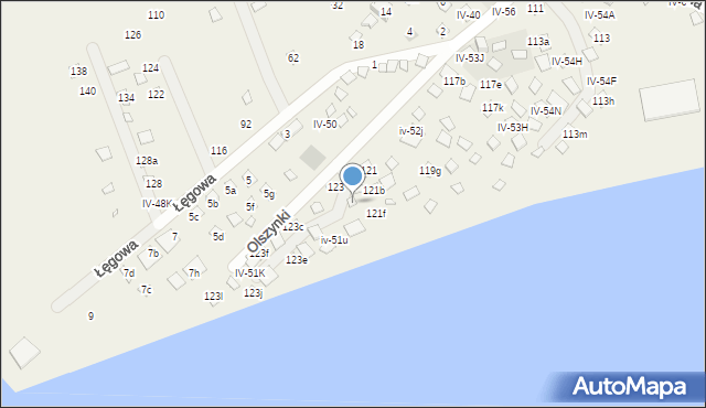 Okuninka, Olszynki, 121d, mapa Okuninka
