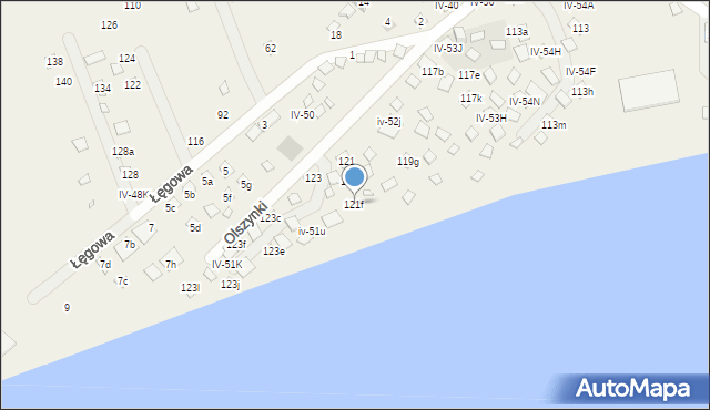 Okuninka, Olszynki, 121f, mapa Okuninka