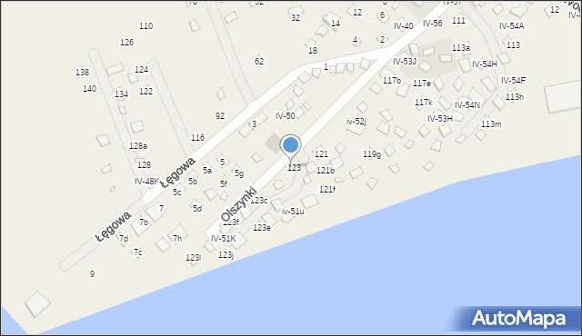 Okuninka, Olszynki, 123a, mapa Okuninka