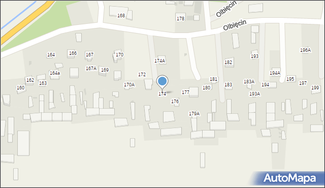 Olbięcin, Olbięcin, 174, mapa Olbięcin