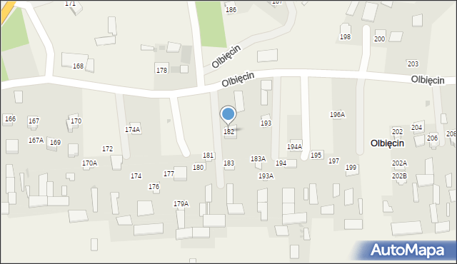 Olbięcin, Olbięcin, 182, mapa Olbięcin