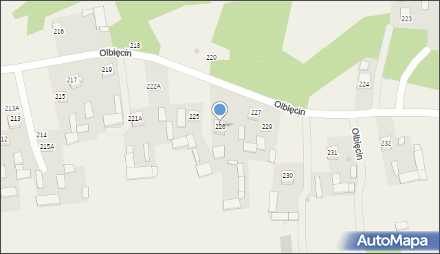 Olbięcin, Olbięcin, 226, mapa Olbięcin