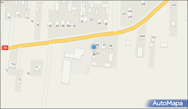 Olbięcin, Olbięcin, 95, mapa Olbięcin