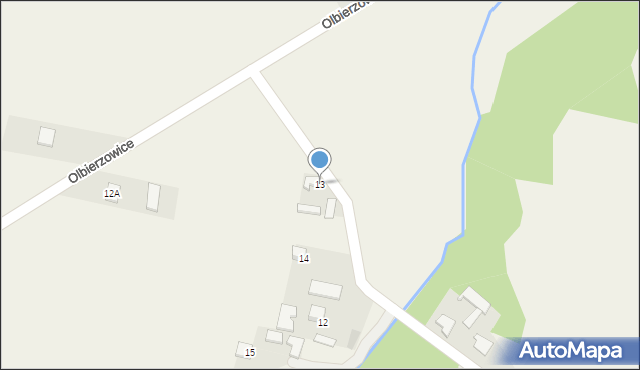 Olbierzowice, Olbierzowice, 13, mapa Olbierzowice