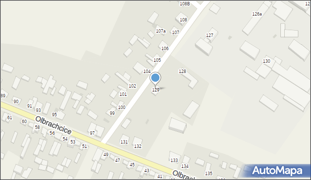Olbrachcice, Olbrachcice, 129, mapa Olbrachcice