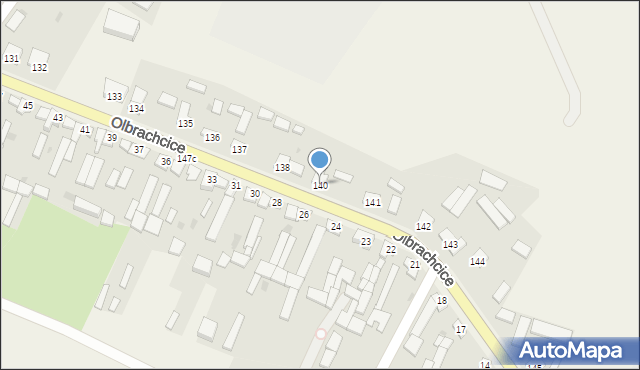 Olbrachcice, Olbrachcice, 140, mapa Olbrachcice