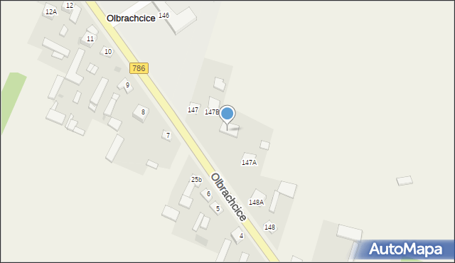 Olbrachcice, Olbrachcice, 147ba, mapa Olbrachcice