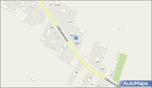 Olbrachcice, Olbrachcice, 148, mapa Olbrachcice