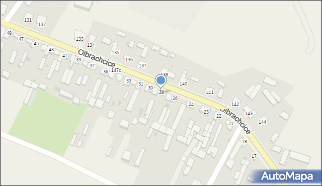 Olbrachcice, Olbrachcice, 28, mapa Olbrachcice