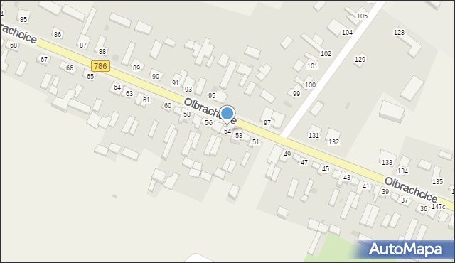 Olbrachcice, Olbrachcice, 54, mapa Olbrachcice