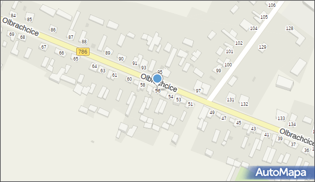 Olbrachcice, Olbrachcice, 56, mapa Olbrachcice